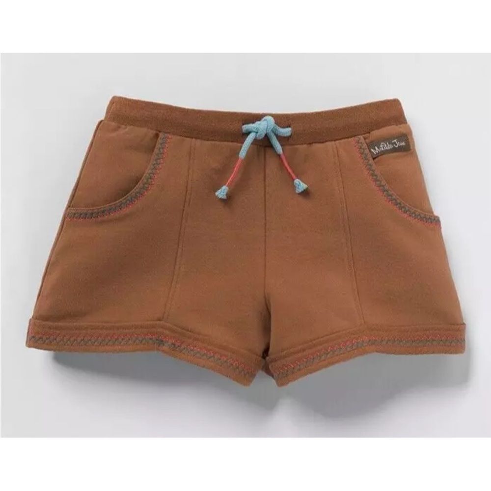 Matilda Jane Enchanted Garden Frances French Terry Brown Drawstring Shorts 8